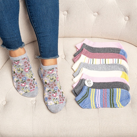 Alexa Women's Multicolor No-Show & Crew Socks 3-Pack 10 Pairs Each - Picture 5 of 6